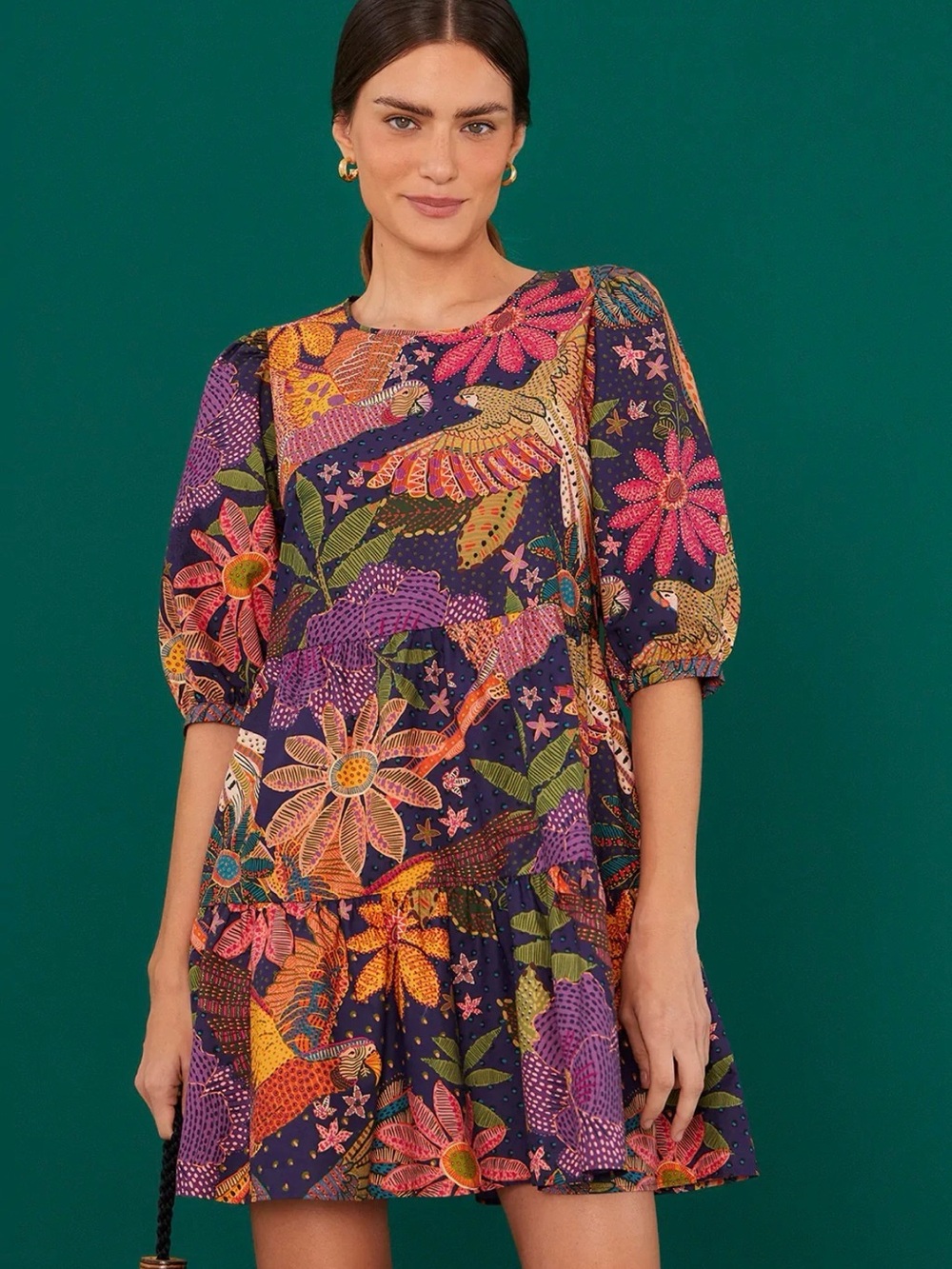 Like New Farm Rio XS Cool Macaw Mini Dress